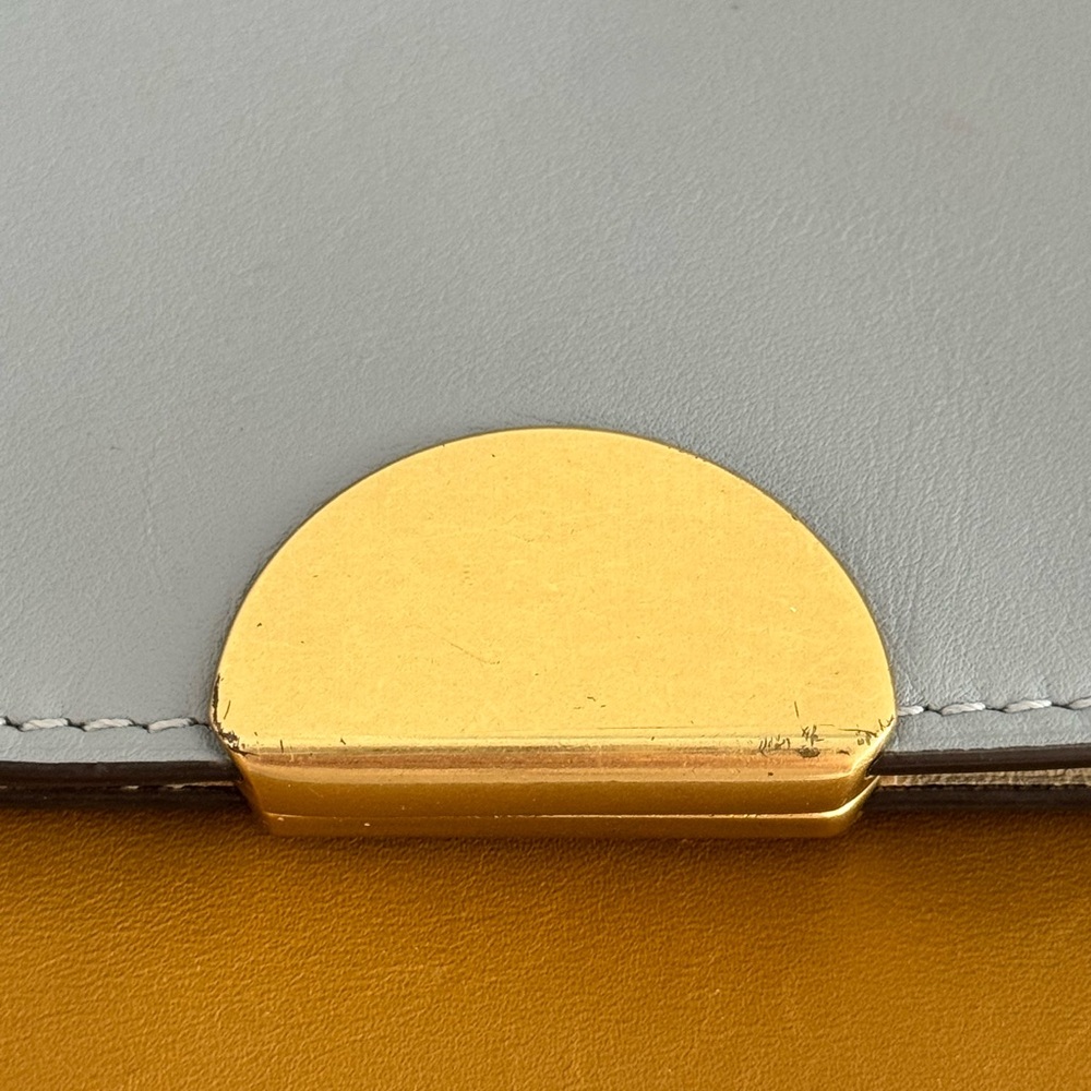 Coach Leather Charm Dreamer Flap Messenger Bag Navy Tan Beige Gold - Picture 13 of 13
